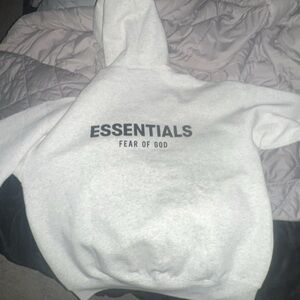 L Essentials Light Oatmeal Velvet hoodie